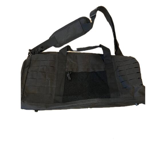 XL Tactical Canvas Black Duffel 20"x10"x10" - Picture 1 of 6